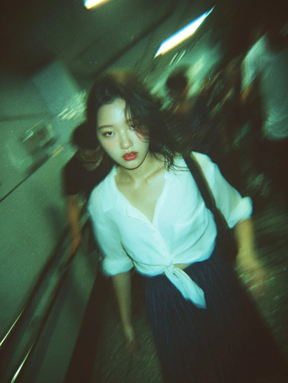 Beauty photo in Tokyo subway stairwell